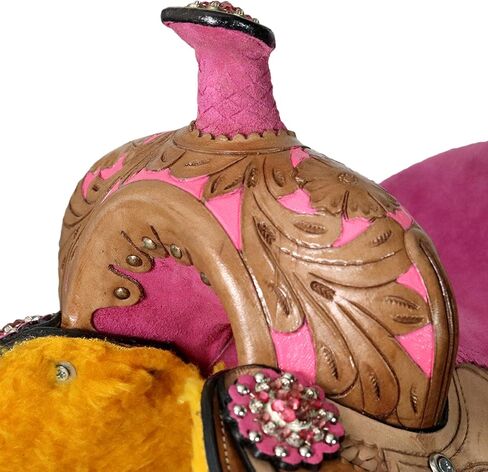Classic Quality Premium Leather Comfort Western Barrel Racing Trail Equestrian Horse Saddle TACK, Headstall, Breast Collar & REINS Size 15-17 in Saudi Arabia
