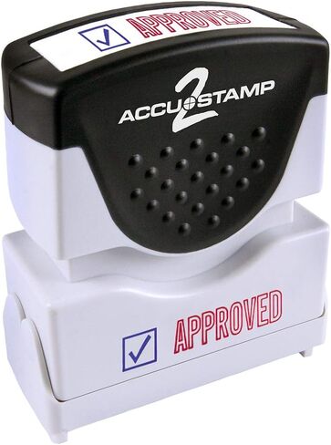 ختم رسالة ACCU-STAMP2 مع مصراع، لونين، معتمد، انطباع 1-5/8 بوصة × 1/2 بوصة، حبر مسبق، حبر أحمر وأزرق (035525) in Kuwait