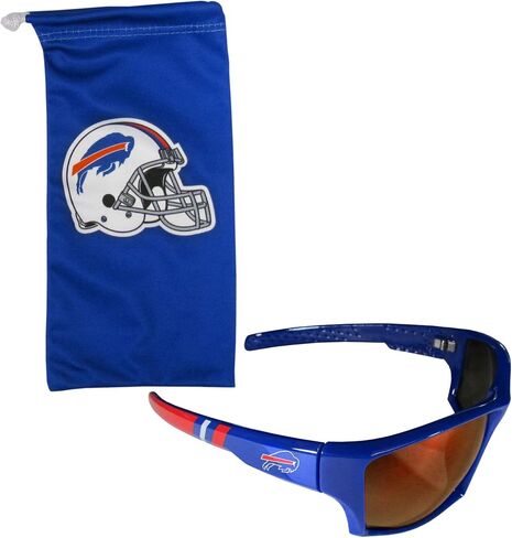 Siskiyou Sports NFL Buffalo Bills Unisex Edge Wrap Sunglass and Bag Set, Team Colors, One Size (FESG015EB) in Saudi Arabia