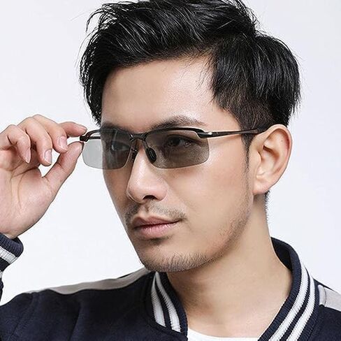 Black Polarized Photochromic Sunglasses UV400 Sports Sunglasses Day and Night Driving Glasses Ultra-Light Sun Glasses Eyewear Men and Women Cycling Glasses and Goggles in Saudi Arabia