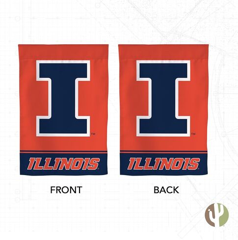 لافتة علم حديقة جامعة إلينوي Fighting Illini U of I 100% بوليستر (تصميم A) in Kuwait