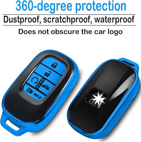 for Honda key fob cover,case with keychain,Soft TPU Protection key Shell/skin,5 Buttons fit 2022 2023 Accord Civic HR-V CR-V Pilot Remote Key(black) in Kuwait