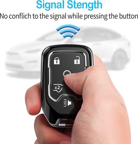 Tukellen for Chevy Key Fob Cover Soft TPU Full Protection Key Shell Key Case Compatible with 2017-2021 Chevrolet Silverado Suburban Tahoe GMC Acadia Sierra Terrain Yukon (Red, 5 Button) in Saudi Arabia