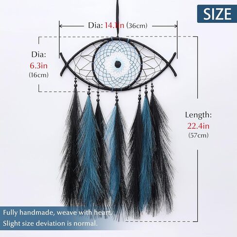 جميلة جولي عين الشر بامباس شجرة الحياة حلم الماسك جدار ديكور مع شفاء حجر الكريستال اليدوية البط البري الأخضر الأسود Dreamcatchers للبالغين بنين بنات، غرفة نوم، زفاف، حزب، هدية بارك in Kuwait