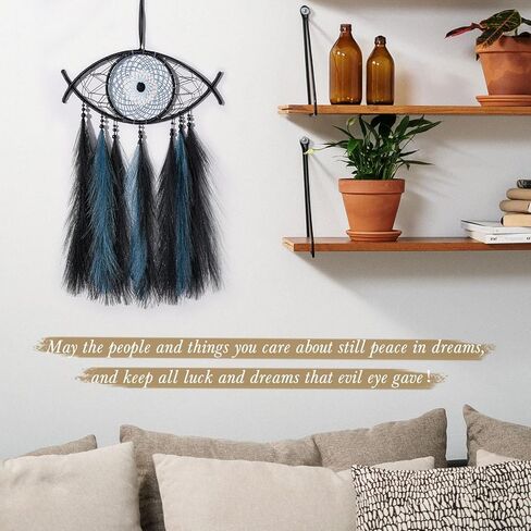 جميلة جولي عين الشر بامباس شجرة الحياة حلم الماسك جدار ديكور مع شفاء حجر الكريستال اليدوية البط البري الأخضر الأسود Dreamcatchers للبالغين بنين بنات، غرفة نوم، زفاف، حزب، هدية بارك in Kuwait