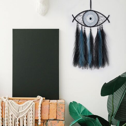 جميلة جولي عين الشر بامباس شجرة الحياة حلم الماسك جدار ديكور مع شفاء حجر الكريستال اليدوية البط البري الأخضر الأسود Dreamcatchers للبالغين بنين بنات، غرفة نوم، زفاف، حزب، هدية بارك in Kuwait