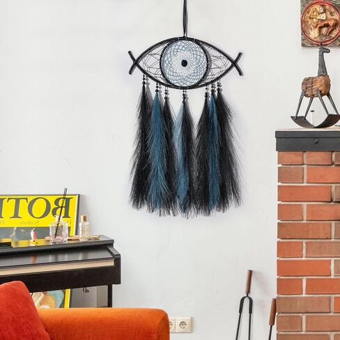 جميلة جولي عين الشر بامباس شجرة الحياة حلم الماسك جدار ديكور مع شفاء حجر الكريستال اليدوية البط البري الأخضر الأسود Dreamcatchers للبالغين بنين بنات، غرفة نوم، زفاف، حزب، هدية بارك in Kuwait