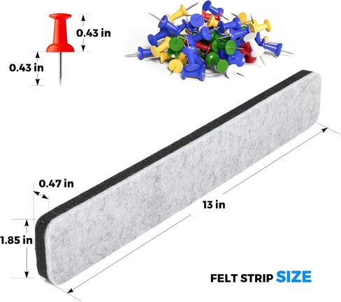 MaxGear Bulletin Boards, 6 Pack Cork Board Strips for Walls with 35 Pushpins, Self-Adhesive Office Board for Wall, Felt Pin Board Bar Strips for Office School Home Wall Decoration Black Gray White in Saudi Arabia