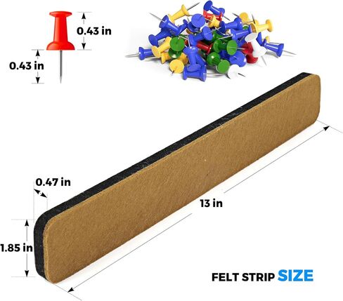 MaxGear Bulletin Boards, 6 Pack Cork Board Strips for Walls with 35 Pushpins, Self-Adhesive Office Board for Wall, Felt Pin Board Bar Strips for Office School Home Wall Decoration Black Gray White in Saudi Arabia