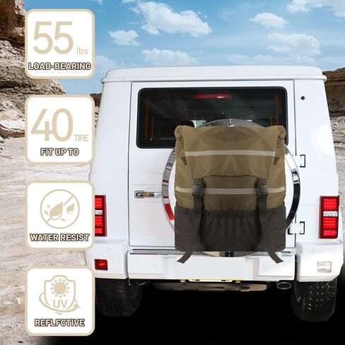 Rainleaf Spare Tire Trash Bag,Large Capacity Fits 40'' Tire Tools Holder Bag,Heavy Duty Storage Bag for Truck,Car or SUV,Camping Off-road Essential Organizer in Kuwait