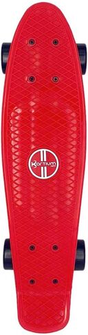 ألواح تزلج كاملة مقاس 22 بوصة، لوح تزلج بلاستيكي صغير من البلاستيك للأطفال والأولاد والبنات والمراهقين والبالغين والمبتدئين (لوح تزلج أحمر + خوذة) in Kuwait