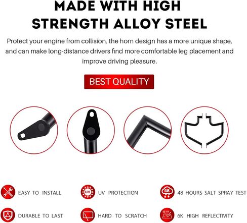 1.5" Fat Crash Bar Engine Guard Highway Bar for Suzuki VL1500 Boulevard C90 2005-2009,VL1500 Intruder LC 1998-2004 (Black) in Saudi Arabia