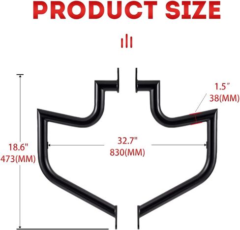 1.5" Fat Crash Bar Engine Guard Highway Bar for Suzuki VL1500 Boulevard C90 2005-2009,VL1500 Intruder LC 1998-2004 (Black) in Saudi Arabia