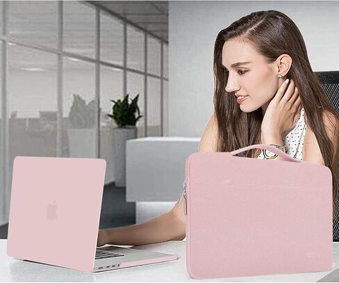 MOSISO متوافق مع حافظة MacBook Pro 16 بوصة 2023 2022 2021 الإصدار M3 A2991 M2 A2780 M1 A2485 Pro Max Chip، حافظة صلبة بلاستيكية وحقيبة الأكمام وغطاء لوحة المفاتيح وغطاء كاميرا الويب وواقي الشاشة، روز كوارتز in Kuwait
