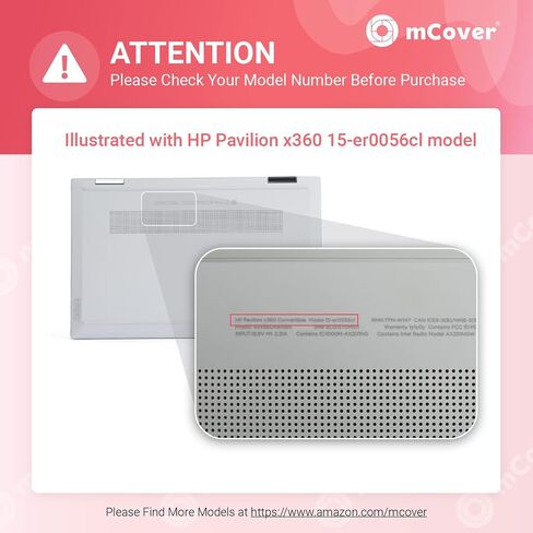 mCover Hard Shell Case ONLY Compatible for 2021~2022 15.6" HP Pavilion x360 15-ERxxxx Series (NOT Compatible with Other HP Pavilion Series) Convertible laptops - Black in Saudi Arabia
