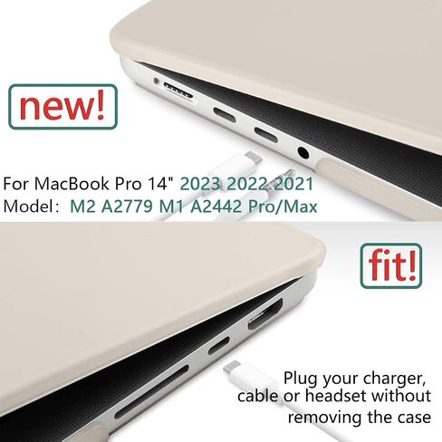 حافظة MEEgoodo لجهاز M3 MacBook Pro مقاس 14 بوصة 2023 2021 A2918 A2992 A2779 A2442 M2 M1 Pro/Max مع معرف اللمس، حافظة صلبة للكمبيوتر المحمول مع غطاء لوحة مفاتيح وواقي شاشة وأغطية كاميرا الويب، رمادي صخري in Saudi Arabia