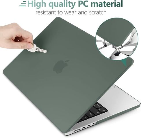 حافظة MEEgoodo لجهاز M3 MacBook Pro مقاس 14 بوصة 2023 2021 A2918 A2992 A2779 A2442 M2 M1 Pro/Max مع معرف اللمس، حافظة صلبة للكمبيوتر المحمول مع غطاء لوحة مفاتيح وواقي شاشة وأغطية كاميرا الويب، رمادي صخري in Saudi Arabia