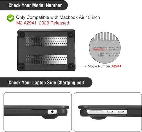 BlueSwan Compatible for MacBook Air 15 inch Case 2024 2023 M3 M2 Chip Model A3114 A2941, Anti-Cracking and Anti-Fingerprint Hard Shell Case with Keyboard Cover, Frosted Clear in Kuwait