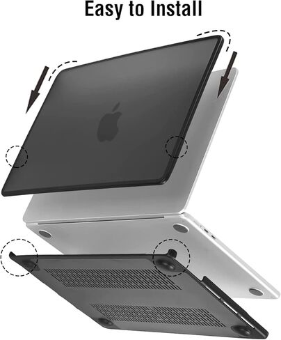 BlueSwan Compatible for MacBook Air 15 inch Case 2024 2023 M3 M2 Chip Model A3114 A2941, Anti-Cracking and Anti-Fingerprint Hard Shell Case with Keyboard Cover, Frosted Clear in Kuwait