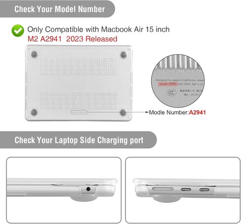 BlueSwan Compatible for MacBook Air 15 inch Case 2024 2023 M3 M2 Chip Model A3114 A2941, Anti-Cracking and Anti-Fingerprint Hard Shell Case with Keyboard Cover, Frosted Clear in Saudi Arabia