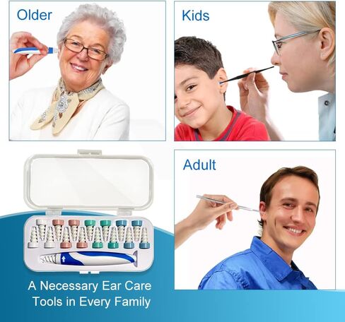 Q-Grips مزيل شمع الأذن، أداة إزالة شمع الأذن، مزيل شمع الأذن، منظف الأذن السيليكون، آمن، ناعم Q-Grips، مزيل شمع الأذن، حلزوني ذكي، قابل لإعادة الاستخدام، مجموعة إزالة شمع الأذن بدون ألم، 16 نصيحة بديلة للبالغين والأطفال in Kuwait