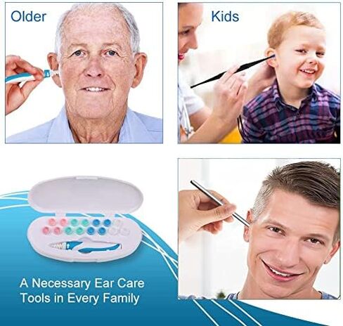 Q-Grips مزيل شمع الأذن، أداة إزالة شمع الأذن، مزيل شمع الأذن، منظف الأذن السيليكون، آمن، ناعم Q-Grips، مزيل شمع الأذن، حلزوني ذكي، قابل لإعادة الاستخدام، مجموعة إزالة شمع الأذن بدون ألم، 16 نصيحة بديلة للبالغين والأطفال in Kuwait