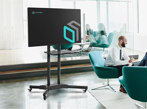 ONKRON Mobile TV Stand on Wheels for 32" - 65" TV up to 110 lbs - Height Adjustable TV Stand with Wheels - max VESA 600x400 - Compact TV Stand Movable/Mobile TV Cart Rolling TV Stand on Wheels Black in Saudi Arabia