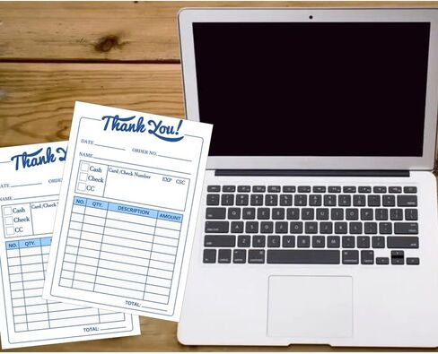 Thank You Receipt Book,3.4x5.5 Inch Order Forms Pad,Invoice Book for Small Business, 2 Part Carbonless, Invoice Pad,50 Sets in Saudi Arabia