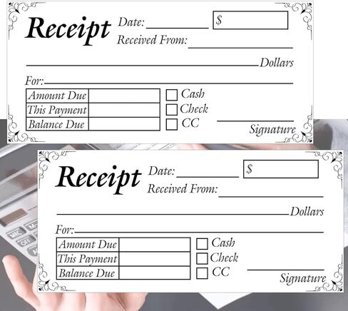 50 مجموعة من نماذج طلب كتاب الاستلام، لوحة مكونة من جزأين بدون كربون، نموذج إيصال مبيعات مقاس 2.75 × 6 بوصة، دفتر فاتورة للوحة الفاتورة للشركات الصغيرة in Kuwait