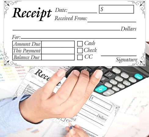 50 مجموعة من نماذج طلب كتاب الاستلام، لوحة مكونة من جزأين بدون كربون، نموذج إيصال مبيعات مقاس 2.75 × 6 بوصة، دفتر فاتورة للوحة الفاتورة للشركات الصغيرة in Kuwait