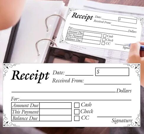 50 مجموعة من نماذج طلب كتاب الاستلام، لوحة مكونة من جزأين بدون كربون، نموذج إيصال مبيعات مقاس 2.75 × 6 بوصة، دفتر فاتورة للوحة الفاتورة للشركات الصغيرة in Kuwait