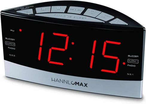 HANNLOMAX HX-130CR Alarm Clock Radio, PLL AM/FM Radio, 20 Natural Sounds, 1.8" LED Display, Dual Alarm, Aux-in. in Kuwait
