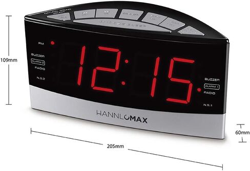HANNLOMAX HX-130CR Alarm Clock Radio, PLL AM/FM Radio, 20 Natural Sounds, 1.8" LED Display, Dual Alarm, Aux-in. in Kuwait