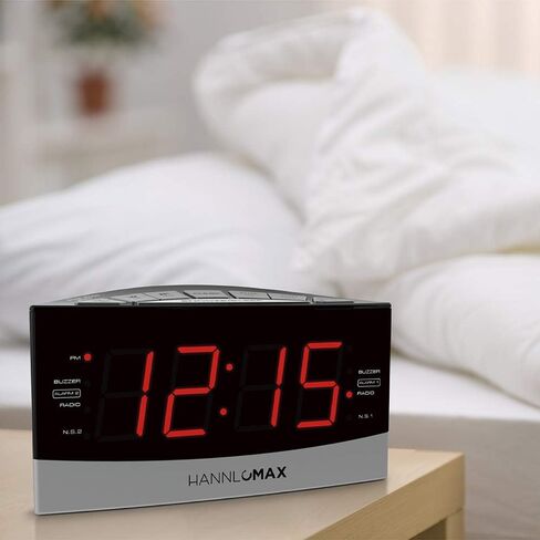 HANNLOMAX HX-130CR Alarm Clock Radio, PLL AM/FM Radio, 20 Natural Sounds, 1.8" LED Display, Dual Alarm, Aux-in. in Kuwait