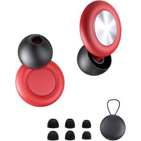Concert Ear Plugs for Sleeping Noise Cancelling EarPlugs Reusable Ear Protection for Musicians,Rave,Focus,Moto and Sleep 25dB Silicone Earplugs Noise Reduction 8 Pair Ear Tips (XS/S/M/L) Red