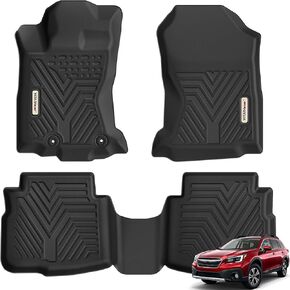 YITAMOTOR Custom Fit Floor Mats Compatible with 2020-2024 Subaru Outback/Legacy, Unique Black TPE All-Weather Guard Includes 1st & 2nd Row Full Floor Liners Set