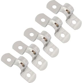 50PCS 1.3 Inch Rigid Pipe Strap, Stainless Steel 2 Holes Cable Clamp Bracket, U Shape Pipe Fasten Holder