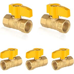 1-Pack HeSun Straight Gas Ball Valve,3/8 Inch FIP x 3/8 Inch FIP Connection, 1/4 Turn Brass Gas Shut Off Ball Valve in Kuwait