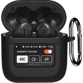 Compatible with Bose New QuietComfort Earbuds Case Cover, Soft Silicone Shockproof Protective Skin Case for Bose New QuietComfort Earbuds 2024 with Carabiner, Front LED Visible (Purple)