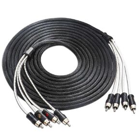 RECOIL PCI46 Premium 100% Oxygen Free Copper 6ft 4 Channel RCA Audio Interconnects Cable 4X RCA Male to 4X RCA Male Double Shielded with Noise Reduction