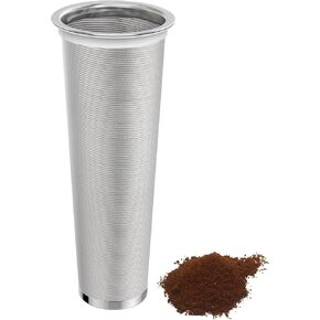 Cold Brew Coffee Filter for 64oz Glass Mason Jar Pitcher - Fine Mesh, Reusable 304 Stainless Steel Filter with Sealing Ring, Cold Brew Strainer for Iced Coffee Maker, Sun Tea and More