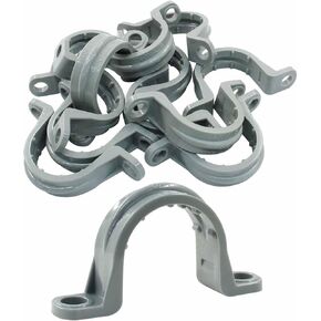 12Pcs 3/4 Inch PVC Pipe Straps, Two Hole Plastic Conduit Clamp for Pipe, Cable, Tube Support