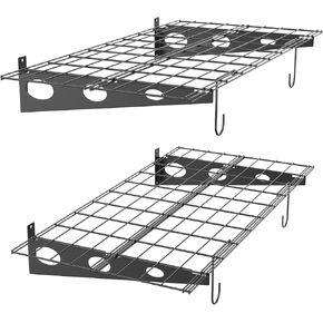 TORACK 2-Pack Garage Storage Wall Shelves, 24" x 48"/2x4 ft Wall Mounted Wire Shelves for Garage Heavy Duty Wall Shelving(White, Pack of 2)
