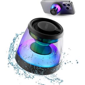 Bluetooth Shower Speaker,XO Portable Shower Speakers IP67 Waterproof with Suction Cup,Built-in Mic and Dynamic LED Lights,Handsfree Wireless Speaker for Bathroom, Party, Beach