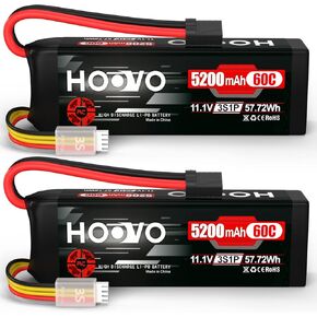 HOOVO 3S LiPo Battery 5200mAh 120C Softcase with XT60 & TR Plug Compatible for RC Car RC Truck Airplane Helicopter Boat Racing RC Hobby, 2Pack