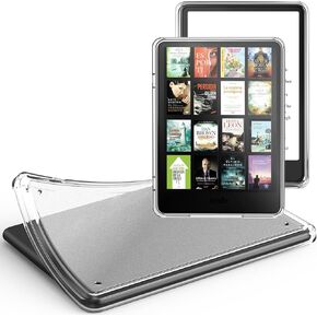 Clear Case for All-New 7" Kindle Paperwhite 12th Generation 2024&Kindle Colorsoft Signature Edition2024,Ultra Soft TPU Cover PU Back Cover Shell with Thin Slim Lightweight Protection,Matte Purple