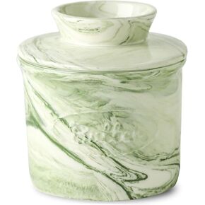 Ceramic Butter Crock, 6 OZ Butter Keeper for Counter, French Butter Dish Big Capacity (White, Large)