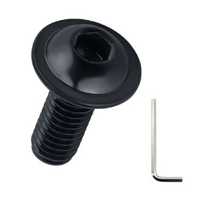 M5-0.8 x 50mm Flanged Button Head Socket Cap Screws (50 pcs), 304 Stainless Steel 18/8, Black Oxide Coated, Allen Hex Drive, Fayeploo (with hex Wrench)