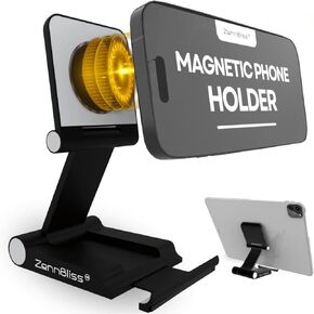 MagSafe Magnetic Phone Stand – Foldable & Adjustable Kickstand Holder for iPhone & iPad – MagSafe Tripod & Selfie Stick as The Perfect Travel Essential for Content Creators (White)