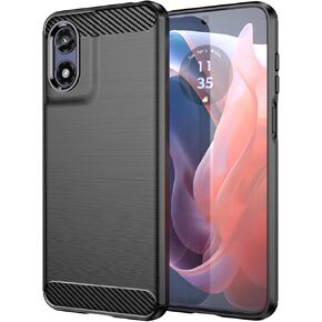 for Motorola Moto G Play 2024 Phone case, Shockproof, Scratch Resistant Carbon Fiber Jacket, Soft TPU,for for Moto G Play 2024 case (Red)